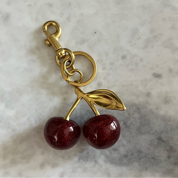 2/$40 Sparkling Cherry Bag Charm | Key Fob - Picture 5 of 8